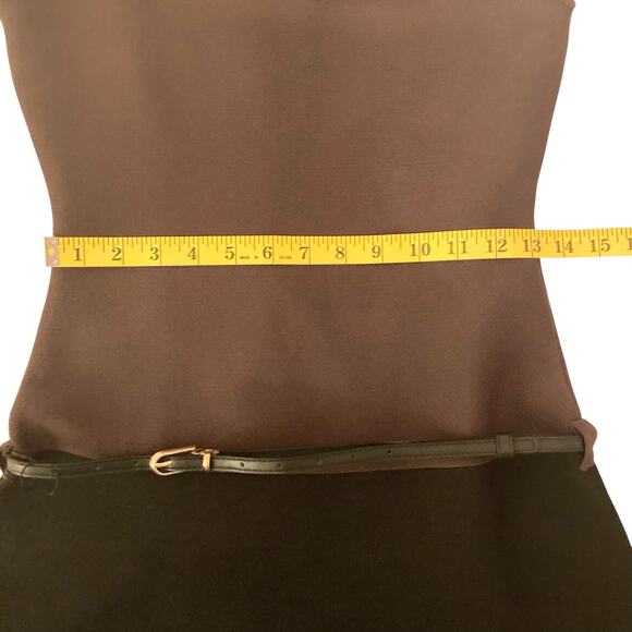 Zara Brown & Black Color-Block Belted Sleeveless Mini Dress Size Small NWT - Picture 7 of 11